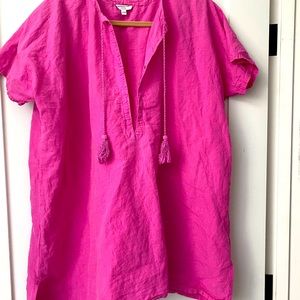 Emerson Fry Organic Linen caftan in hot pink. One size. EUC